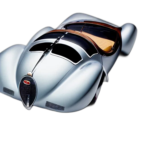 car, 3d render, concept art, photorealistic, retro, futuristic, bugatti, type transparent PNG cut-out