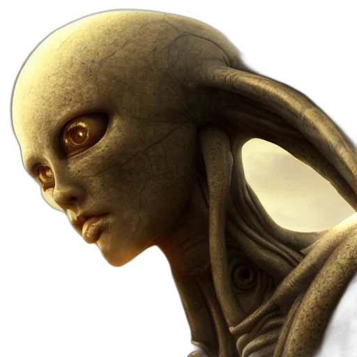 face, robot, creature, staff transparent PNG cut-out