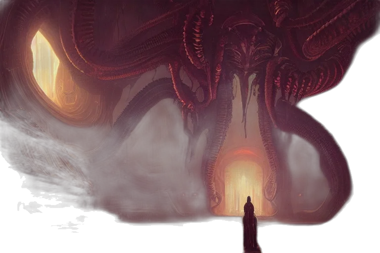 dragon, creature, concept art, fantasy art, comic book art, fire, outer space, fog transparent PNG cut-out