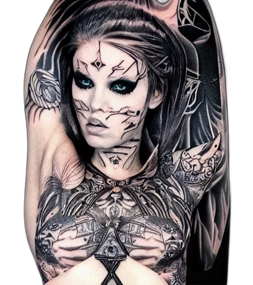 jewelry, dress, face, fantasy art, photorealistic, cyberpunk, comic book art, tattoo transparent PNG cut-out
