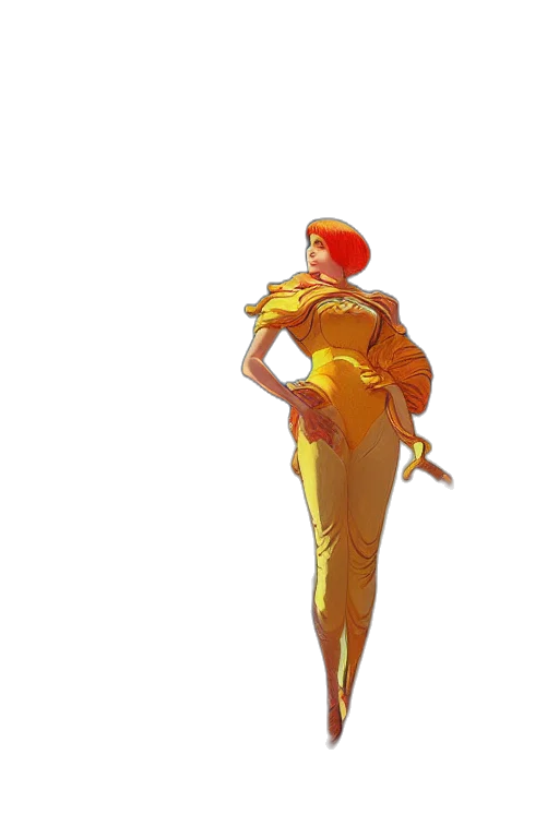 dress, robot, staff, crown transparent PNG cut-out