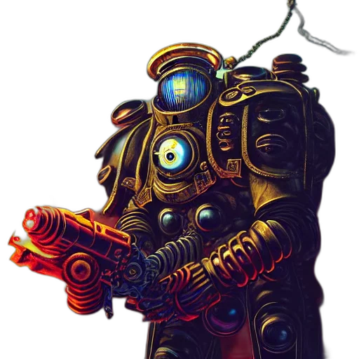 robot, weapon, staff, mask transparent PNG cut-out