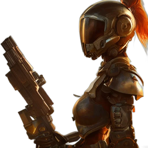 robot, weapon, concept art, 3d render transparent PNG cut-out