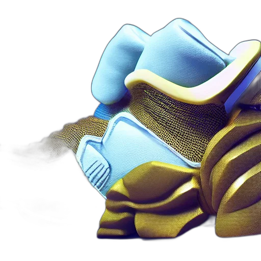 robot, shoes, mask, weapon, 3d render, concept art, vaporwave, watercolor transparent PNG cut-out