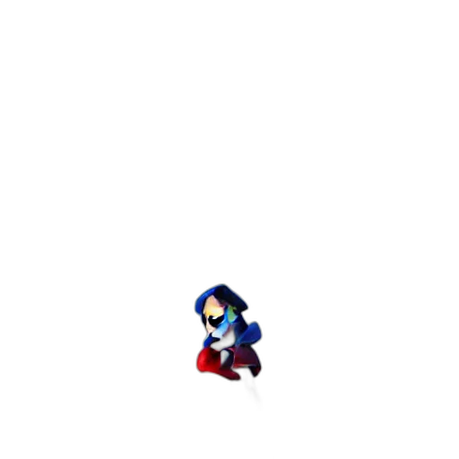 robot, creature, weapon, staff, pixel art, concept art, 3d render, outer space transparent PNG cut-out
