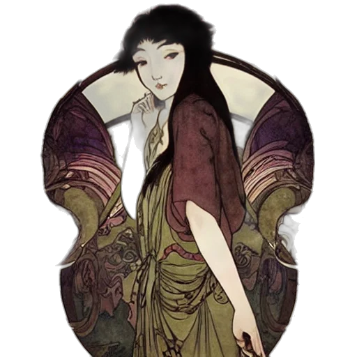 dress, dragon, mask, fantasy art transparent PNG cut-out