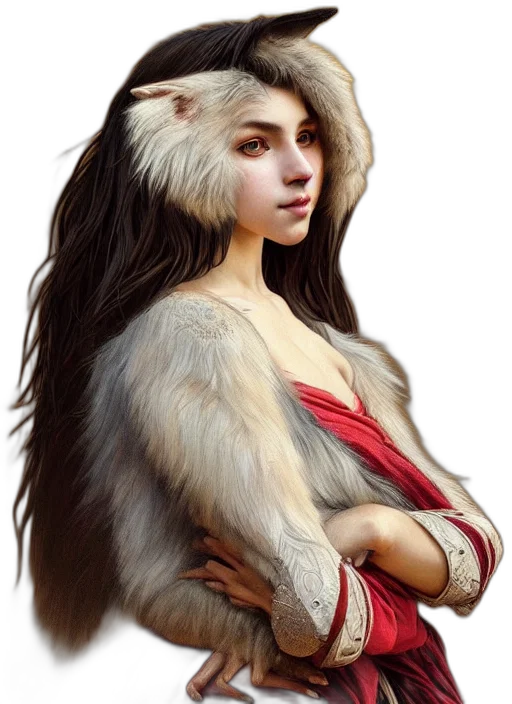 animal, creature, face, jewelry, fantasy art, photorealistic, concept art, oil painting transparent PNG cut-out