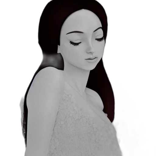 dress, jewelry, face, crown, photorealistic, cartoon, concept art, 3d render transparent PNG cut-out