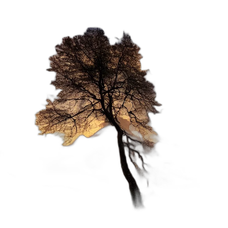 tree, hair, crown, hat, photorealistic, 3d render, concept art, fantasy art transparent PNG cut-out