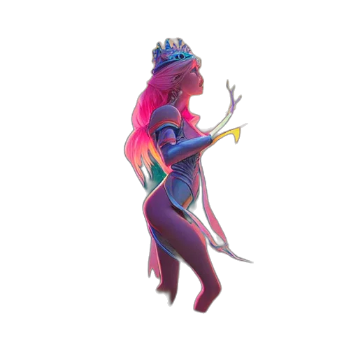 crown, staff, creature, dress, concept art, fantasy art, pixel art, 3d render transparent PNG cut-out