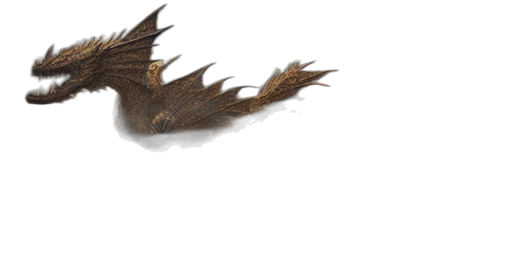 dragon, creature, animal, hair, concept art, fantasy art, photorealistic, 3d render transparent PNG cut-out