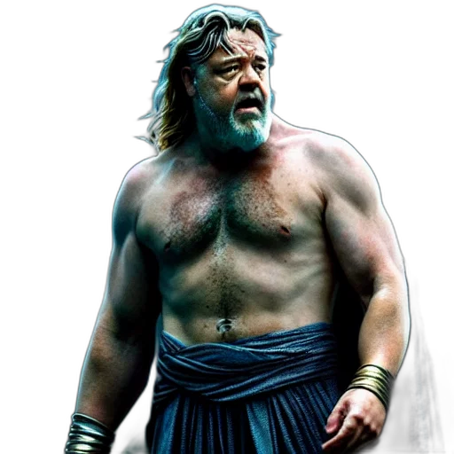 animal, sword, concept art, photorealistic, fantasy art, russell, crowe, zeus transparent PNG cut-out