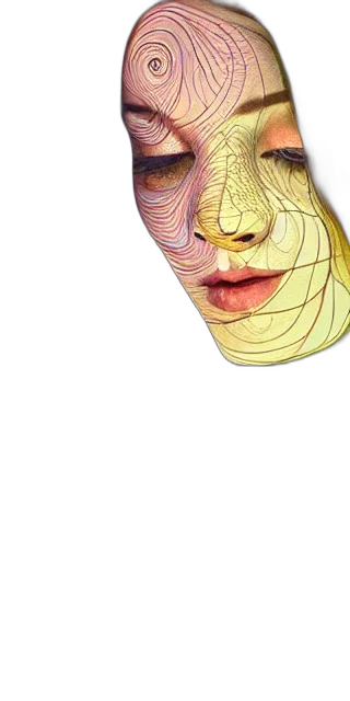 mask, face, jewelry, crown, photorealistic, 3d render, watercolor, concept art transparent PNG cut-out