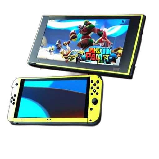 3d render, concept art, neon, colorful, arms, nintendo, switch transparent PNG cut-out