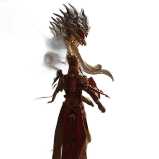 dragon, staff, creature, dress transparent PNG cut-out