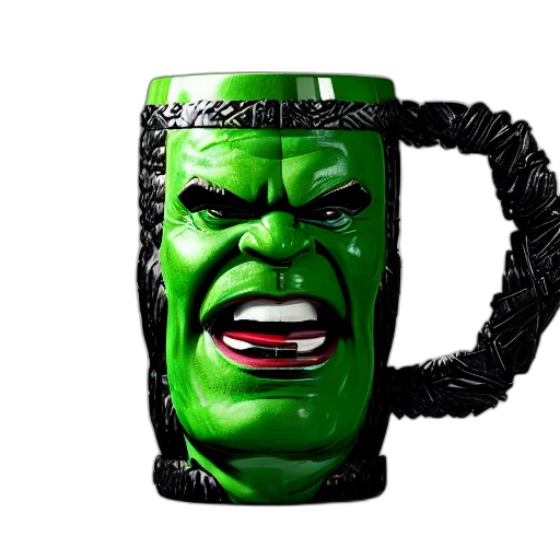 3d render, photorealistic, closeup, photograph, glossy, angry, hulk, style transparent PNG cut-out