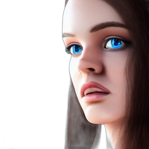 face, robot, jewelry, photorealistic transparent PNG cut-out