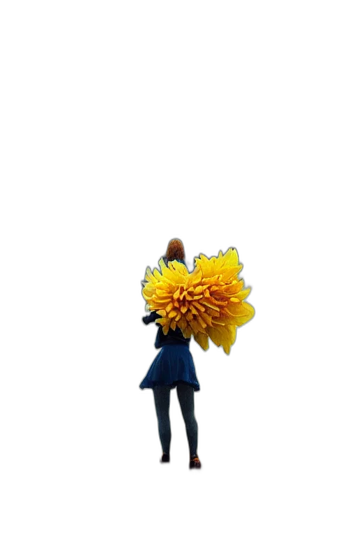 flower, staff, crown, dress, 3d render, concept art, pixel art, photorealistic transparent PNG cut-out