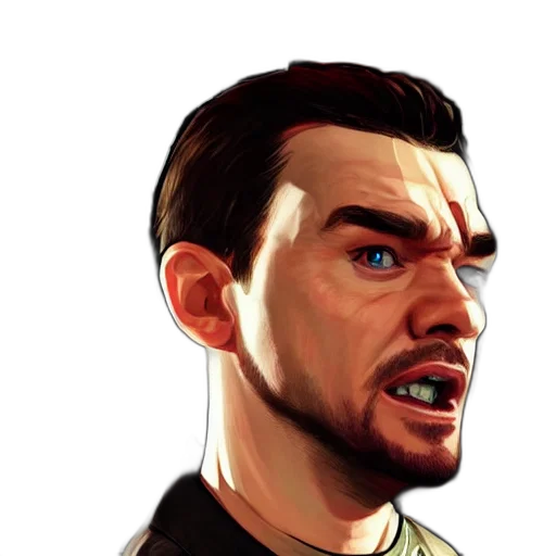 face, comic book art, concept art, photorealistic transparent PNG cut-out