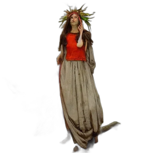 dress, staff, concept art, fantasy art transparent PNG cut-out