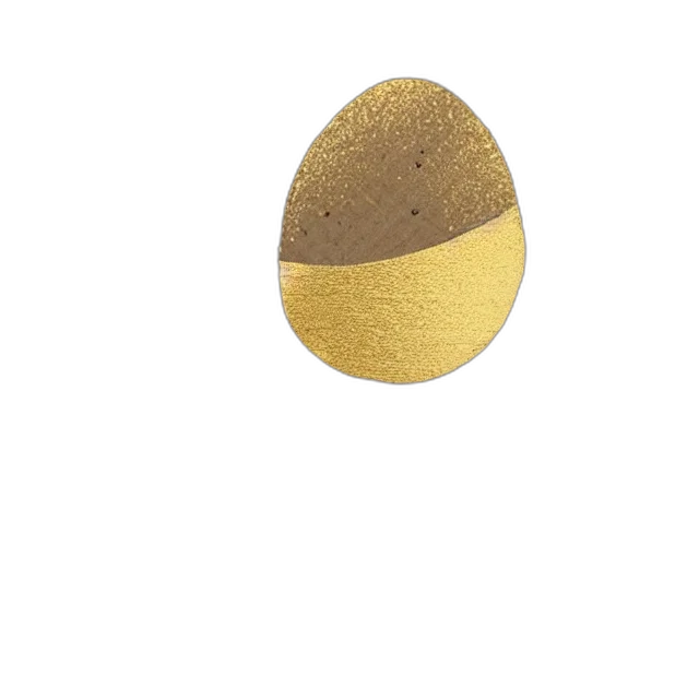 hat, food, jewelry, mask, 3d render, photorealistic, golden, egg transparent PNG cut-out