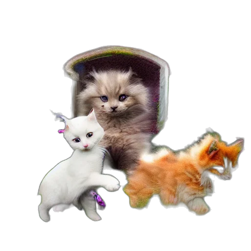 animal, furniture, concept art, 3d render, vaporwave, photorealistic, outer space, fluffy transparent PNG cut-out