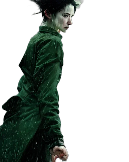 jacket, creature, staff, mask, concept art, comic book art, photorealistic, 3d render transparent PNG cut-out