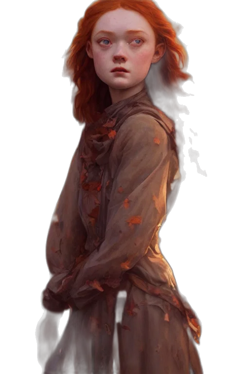 dress, jacket, face, creature, fantasy art, concept art, photorealistic, oil painting transparent PNG cut-out