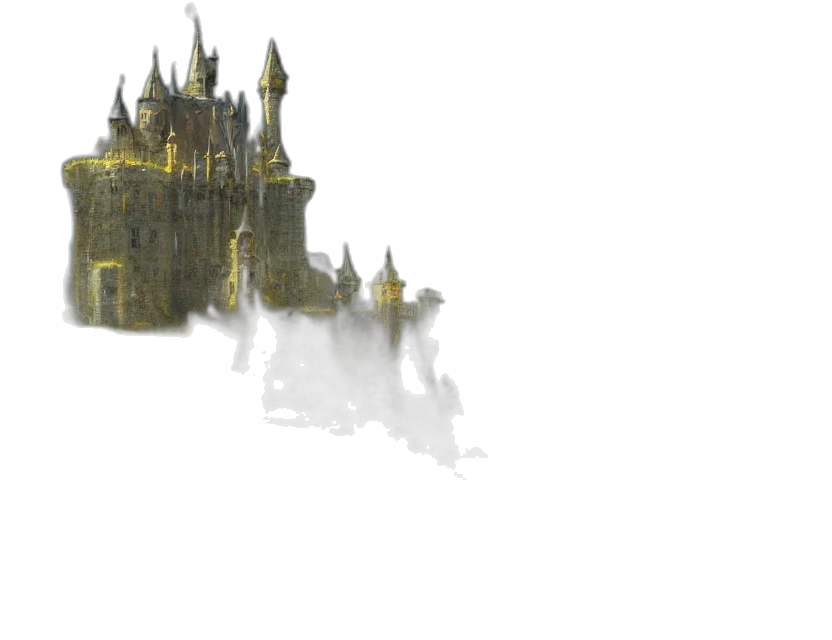 crown, building, sword, 3d render transparent PNG cut-out
