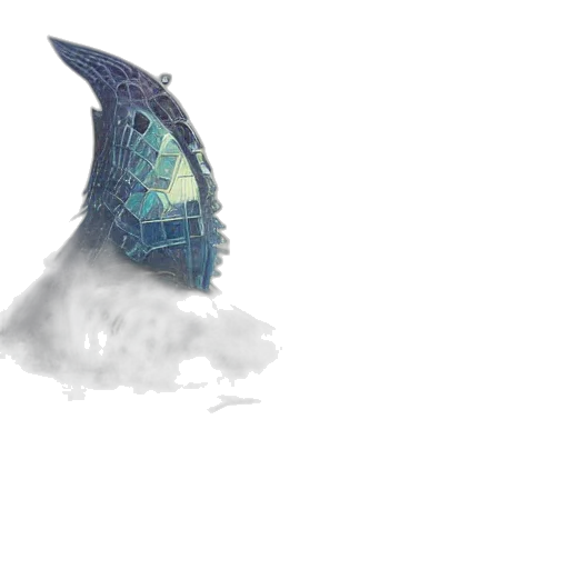 dragon, weapon, umbrella, mask, concept art, 3d render, fantasy art, vaporwave transparent PNG cut-out
