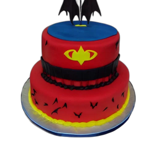 3d render, chinese, bat, superhero, birthday, cake transparent PNG cut-out