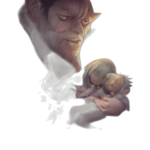 creature, face, concept art, watercolor transparent PNG cut-out