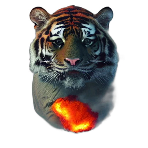 animal, mask, creature, concept art, photorealistic, 3d render, fantasy art, fire transparent PNG cut-out