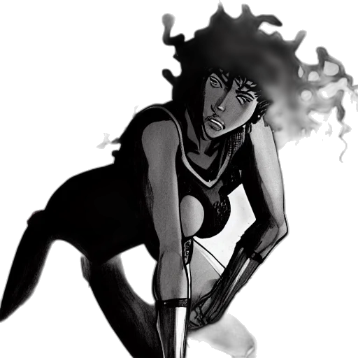creature, staff, dress, hair, comic book art, concept art, cartoon, anime transparent PNG cut-out