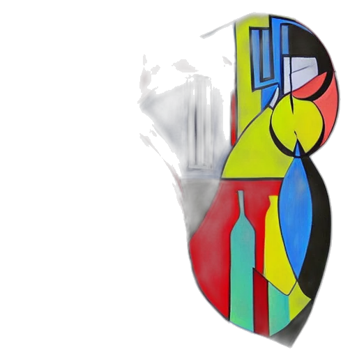 3d render, concept art, serendipity, cubism, painting transparent PNG cut-out