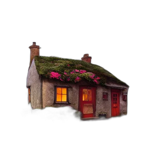 building, furniture, flower, 3d render, photorealistic, concept art, fantasy art, city street transparent PNG cut-out