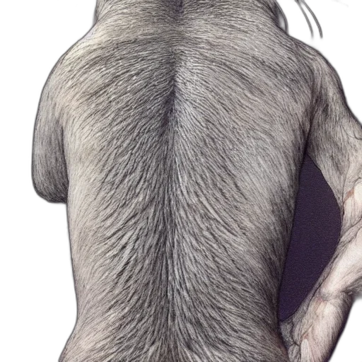 animal, creature, hair, staff, photorealistic, concept art, 3d render, watercolor transparent PNG cut-out
