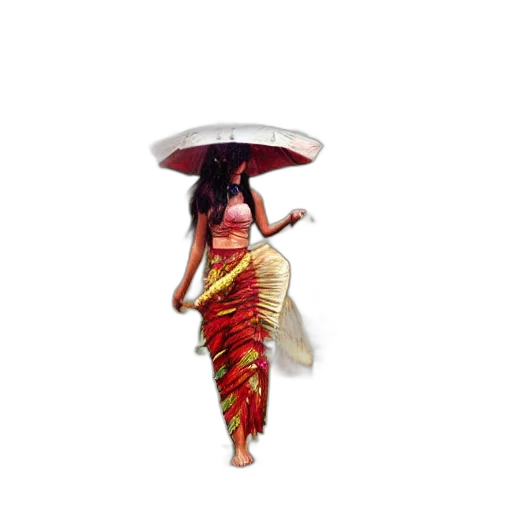 umbrella, dress, staff, hat transparent PNG cut-out