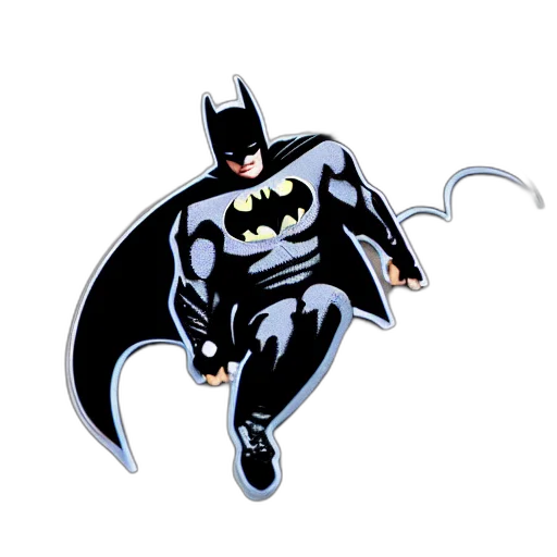 comic book art, concept art, cartoon, pixel art, die, cut, sticker, batman transparent PNG cut-out