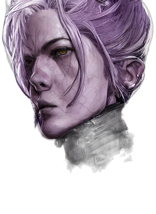 face, mask, creature, hair, watercolor, fantasy art, concept art, photorealistic transparent PNG cut-out
