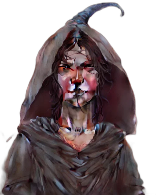 face, mask, staff, creature, concept art, fantasy art, cyberpunk, pixel art transparent PNG cut-out