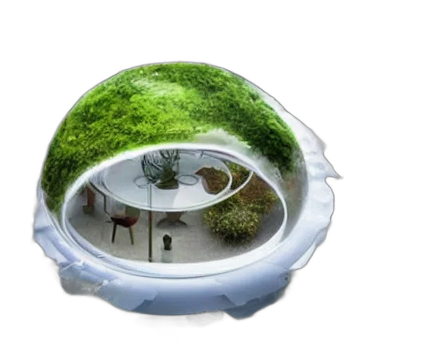furniture, hat, umbrella, 3d render, concept art, photorealistic, fantasy art, underwater transparent PNG cut-out