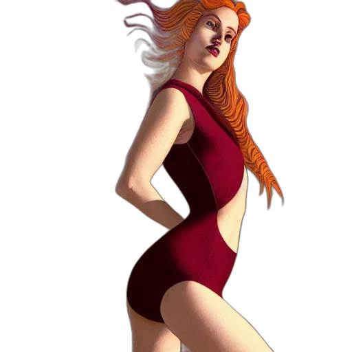 dress, concept art, comic book art, 3d render transparent PNG cut-out