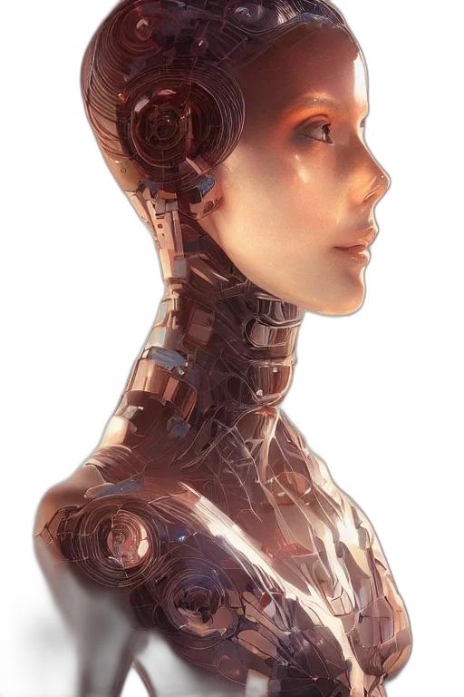 robot, face, dress, concept art transparent PNG cut-out