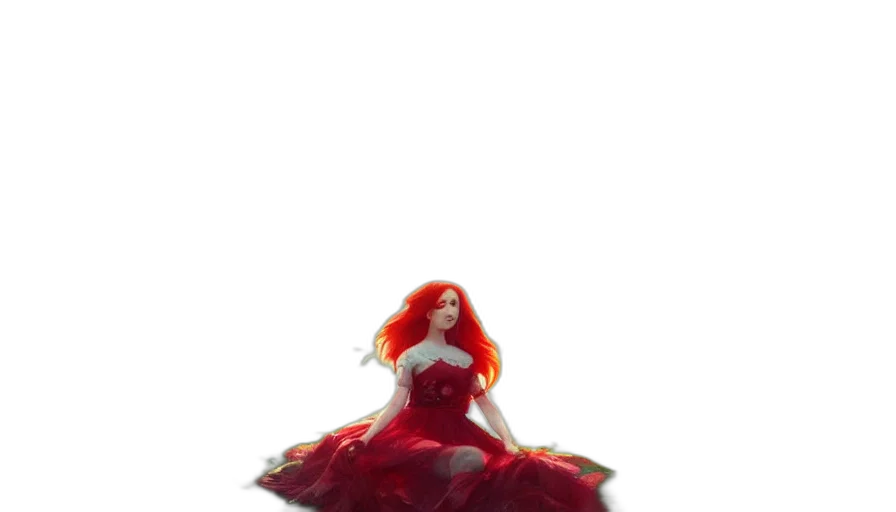 dress, crown, flower, hair transparent PNG cut-out