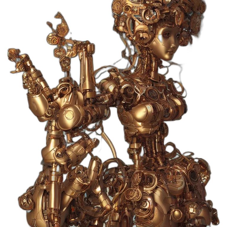 jewelry, crown, staff, robot transparent PNG cut-out