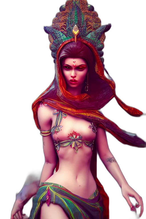 dress, jewelry, mask, fantasy art transparent PNG cut-out