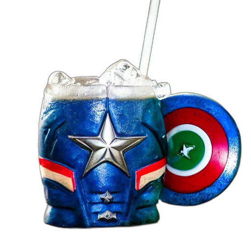 closeup, photorealistic, photograph, glossy, captain, america, style, tiki transparent PNG cut-out