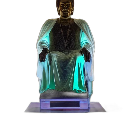 staff, 3d render, vaporwave, neon lights transparent PNG cut-out