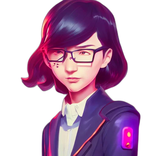 jacket, staff, robot, face transparent PNG cut-out